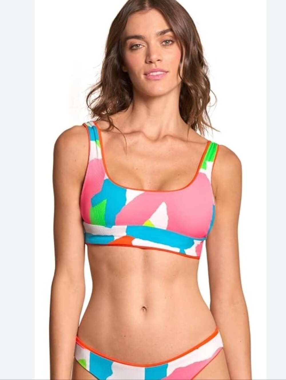 Maaji Orange Fire Donna Sporty Bralette Reversible Bikini Top